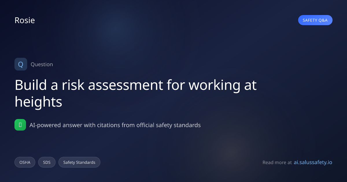 Build a risk assessment for working at heights | SALUS IQ
