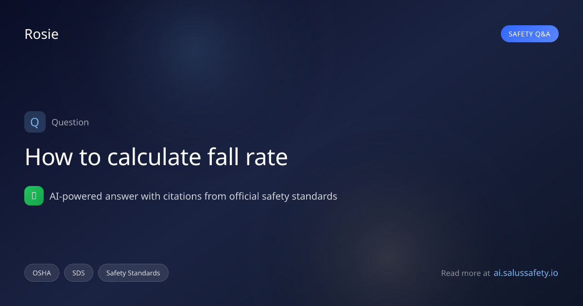 How to calculate fall rate | Rosie