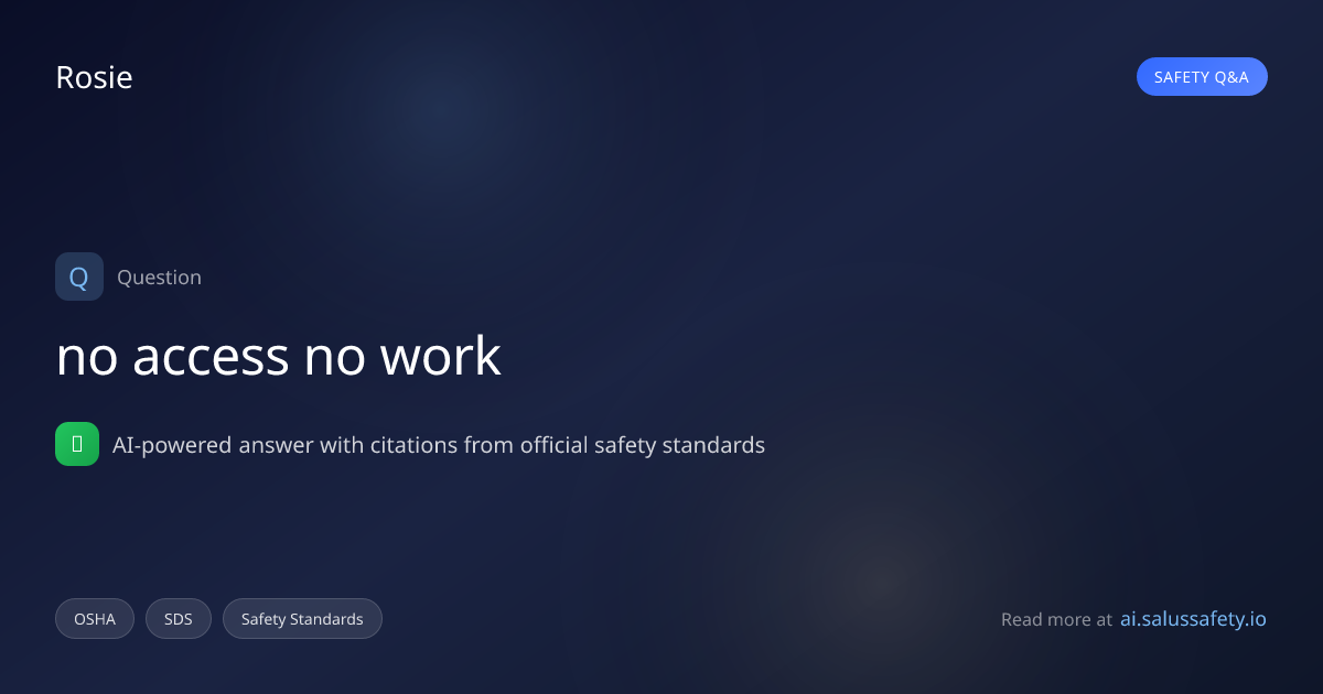 no access no work | SALUS IQ